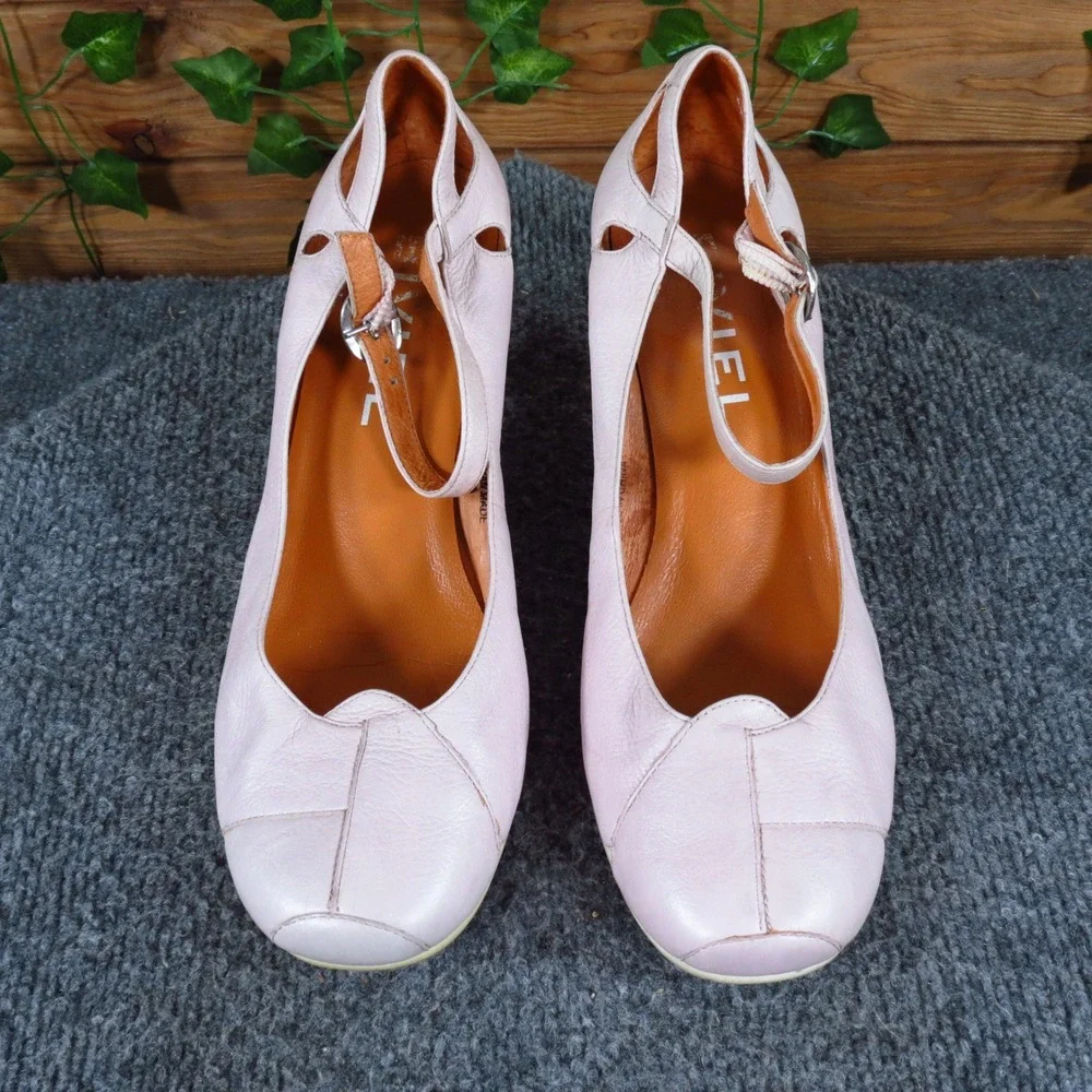 Biviel Womens Mary Jane Pumps Size 40‎ Professional Dress Shoes Pink Leather